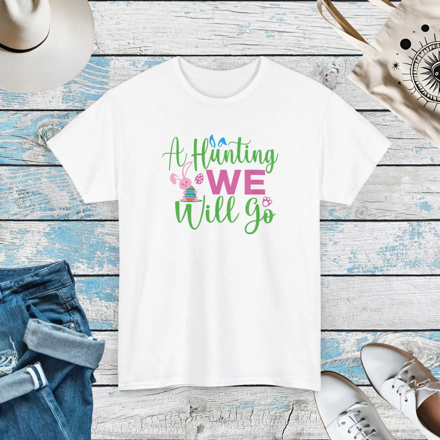 Easter Hunting Unisex Deluxe T Shirt - Heavy Cotton - DipaliZ
