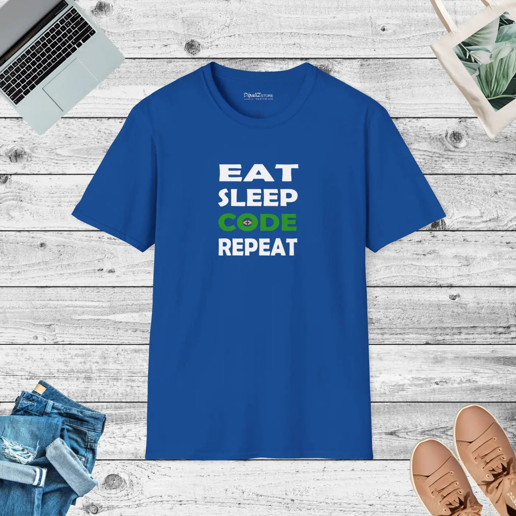 Eat Sleep Code Repeat Tee - Softstyle Nerd Shirt - DipaliZ