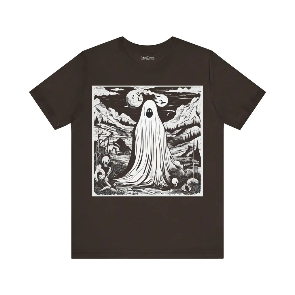 Eerie Ghost Jersey Short Sleeve Tee - Halloween Unisex - DipaliZ
