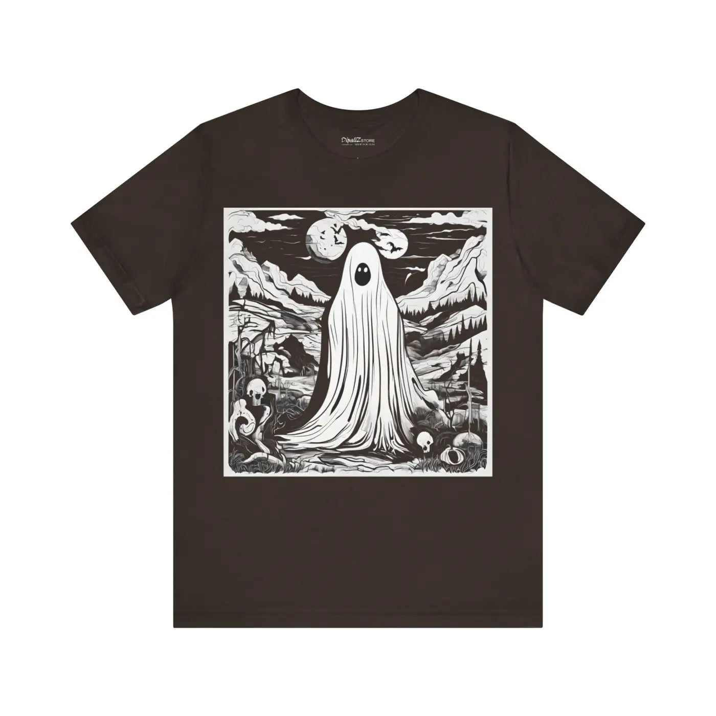 Eerie Ghost Jersey Short Sleeve Tee - Halloween Unisex - DipaliZ
