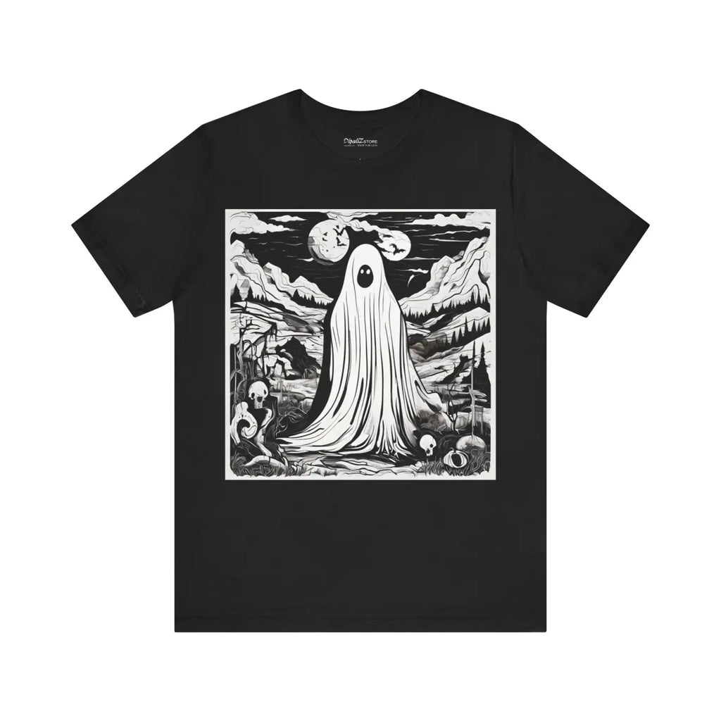 Eerie Ghost Jersey Short Sleeve Tee - Halloween Unisex - DipaliZ