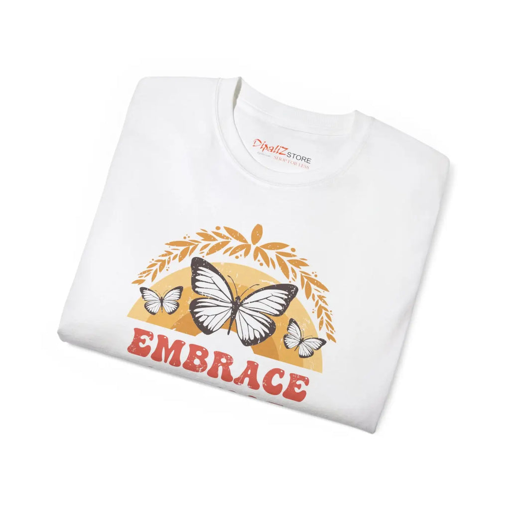 Ultra Cotton Tee - Embrace Change Butterfly Design - DipaliZ