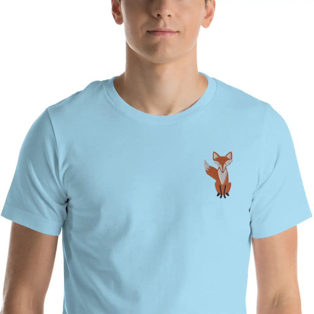 Embroidered Fox T-Shirt - Eco-Friendly Unisex Style - DipaliZ