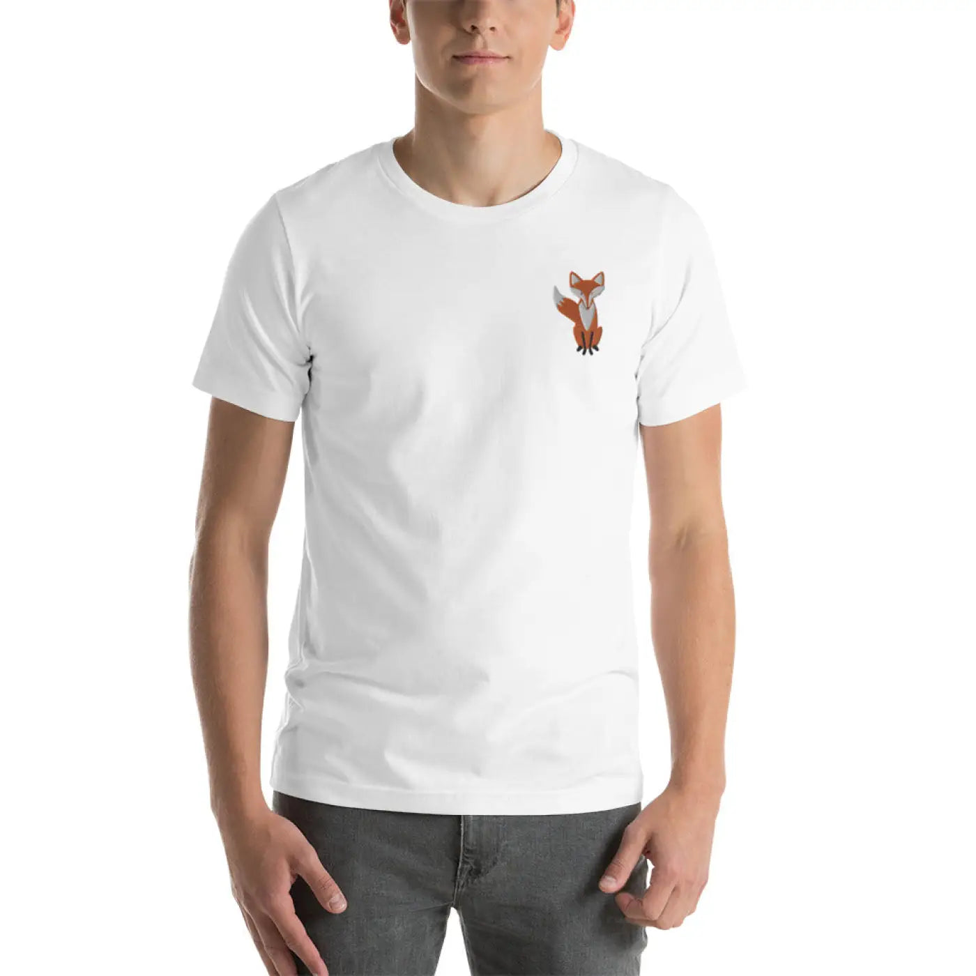 Embroidered Fox T-Shirt - Eco-Friendly Unisex Style - DipaliZ