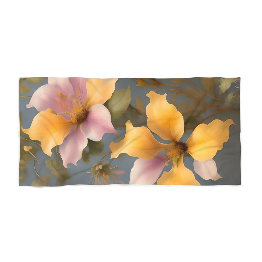 Ethereal Morning Glory Beach Towel - Floral Comfort - DipaliZ