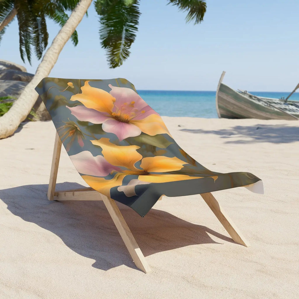 Ethereal Morning Glory Beach Towel - Floral Comfort - DipaliZ