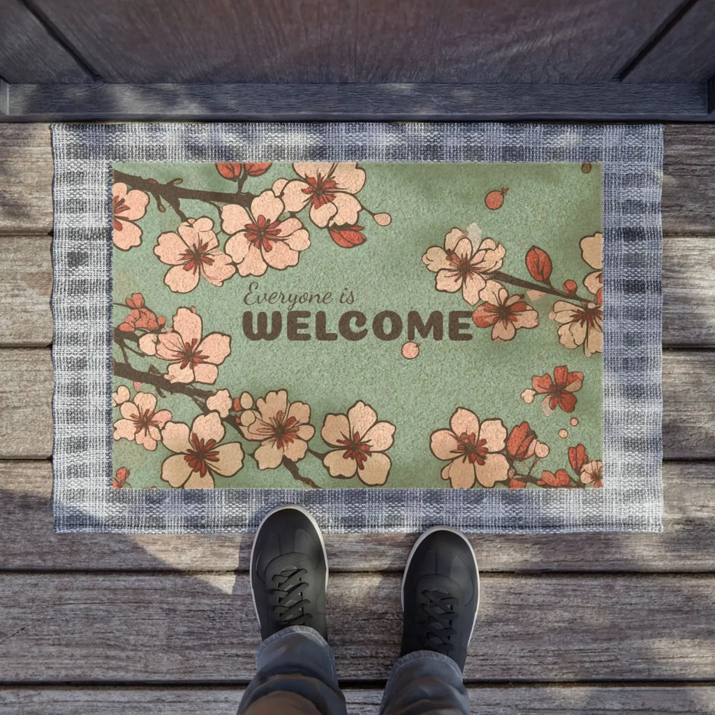 Cherry Blossoms Doormat - Coir Coconut Fiber Welcome Mat - DipaliZ