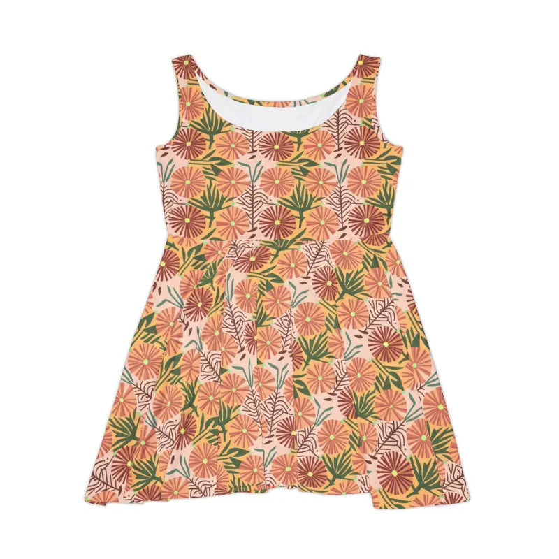 Floral Skater Dress - Polyester Spandex Eco-Friendly - DipaliZ