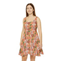Floral Skater Dress - Polyester Spandex Eco-Friendly - DipaliZ
