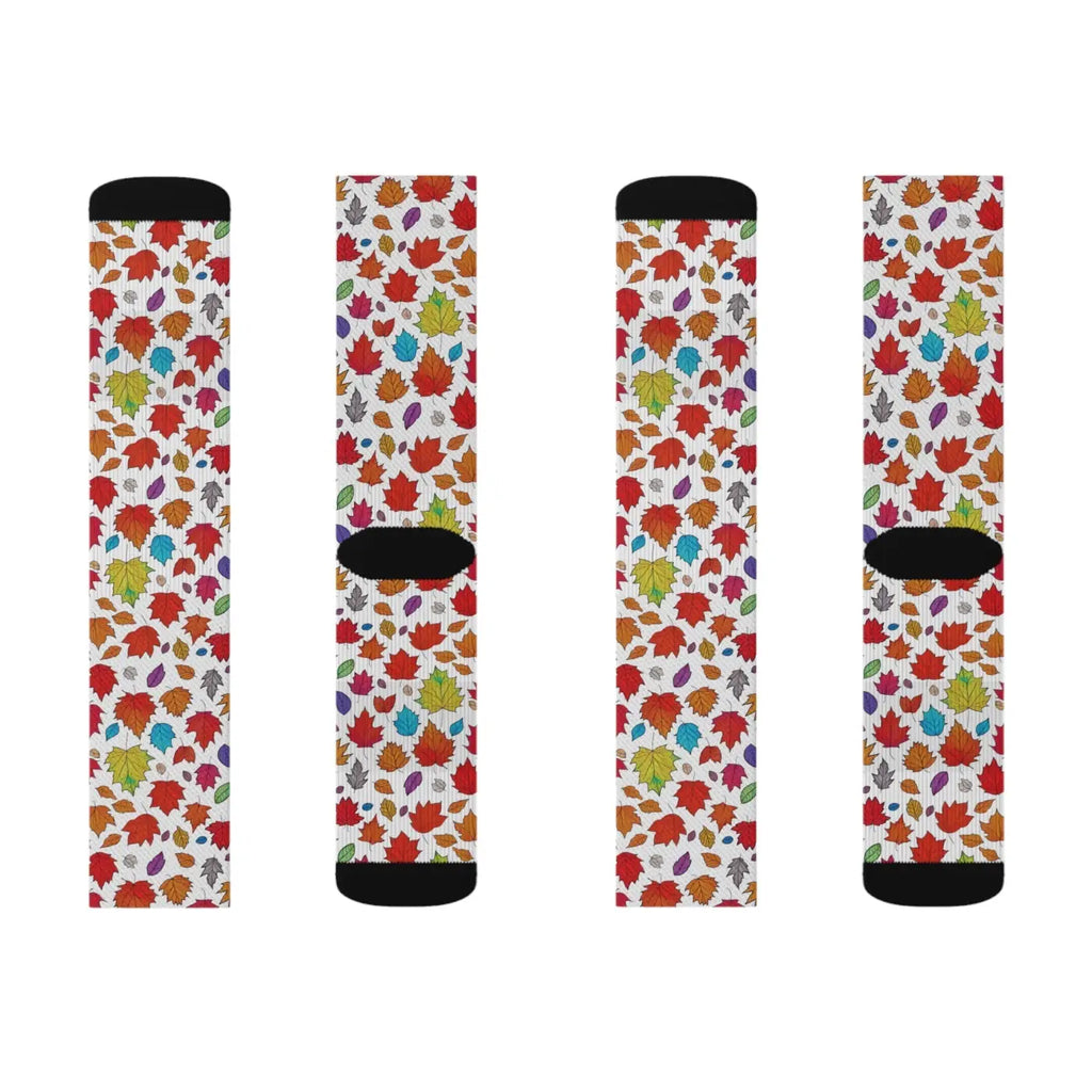 Fall Foliage Sublimation Socks - Cozy Eco-Friendly Gift - DipaliZ