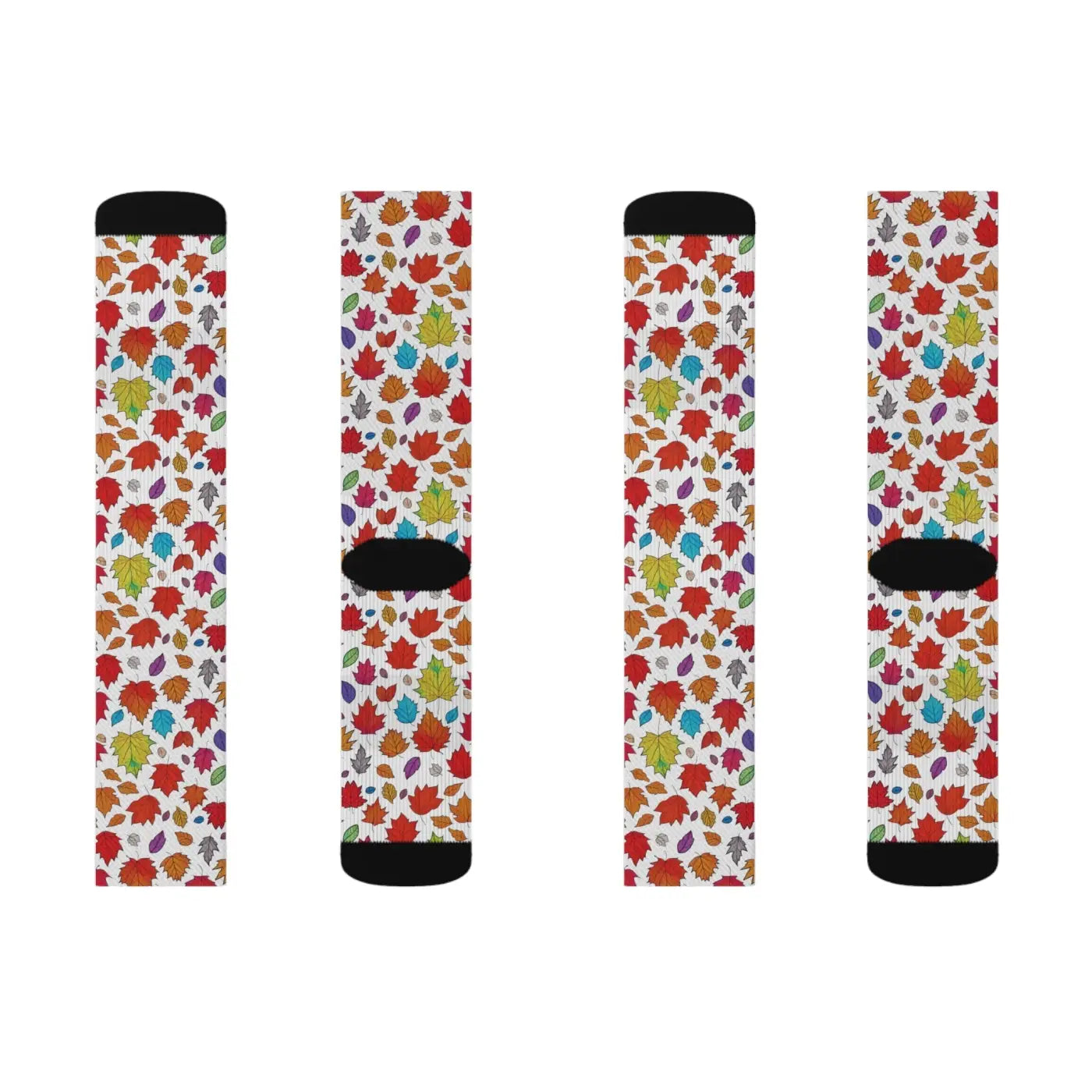Fall Foliage Sublimation Socks - Cozy Eco-Friendly Gift - DipaliZ