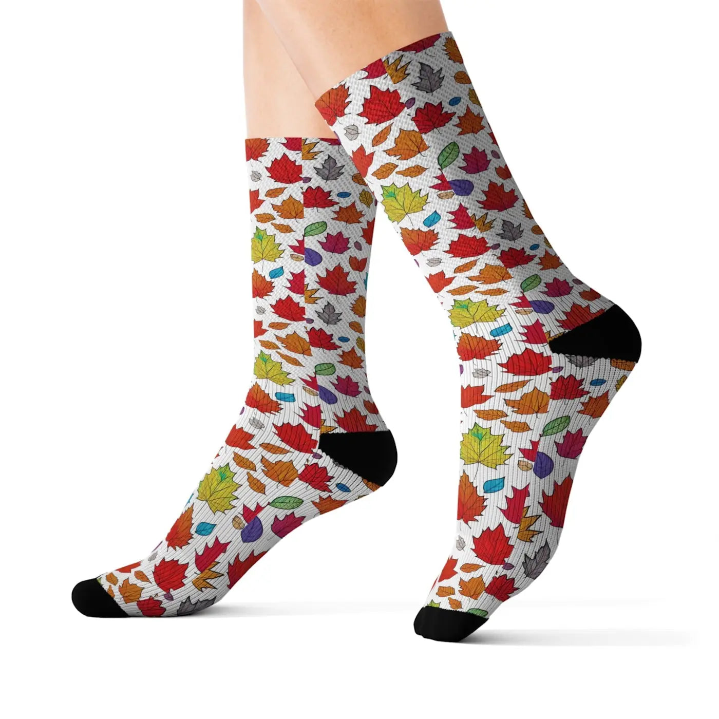 Fall Foliage Sublimation Socks - Cozy Eco-Friendly Gift - DipaliZ