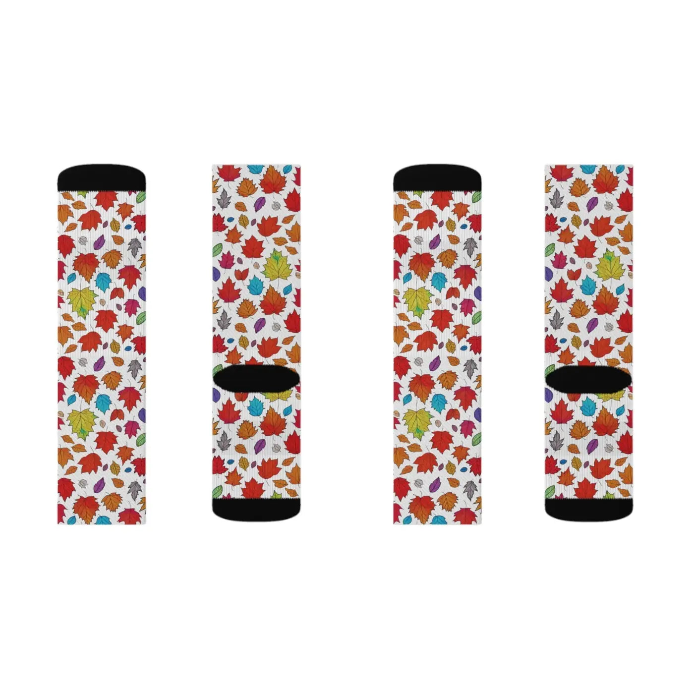 Fall Foliage Sublimation Socks - Cozy Eco-Friendly Gift - DipaliZ
