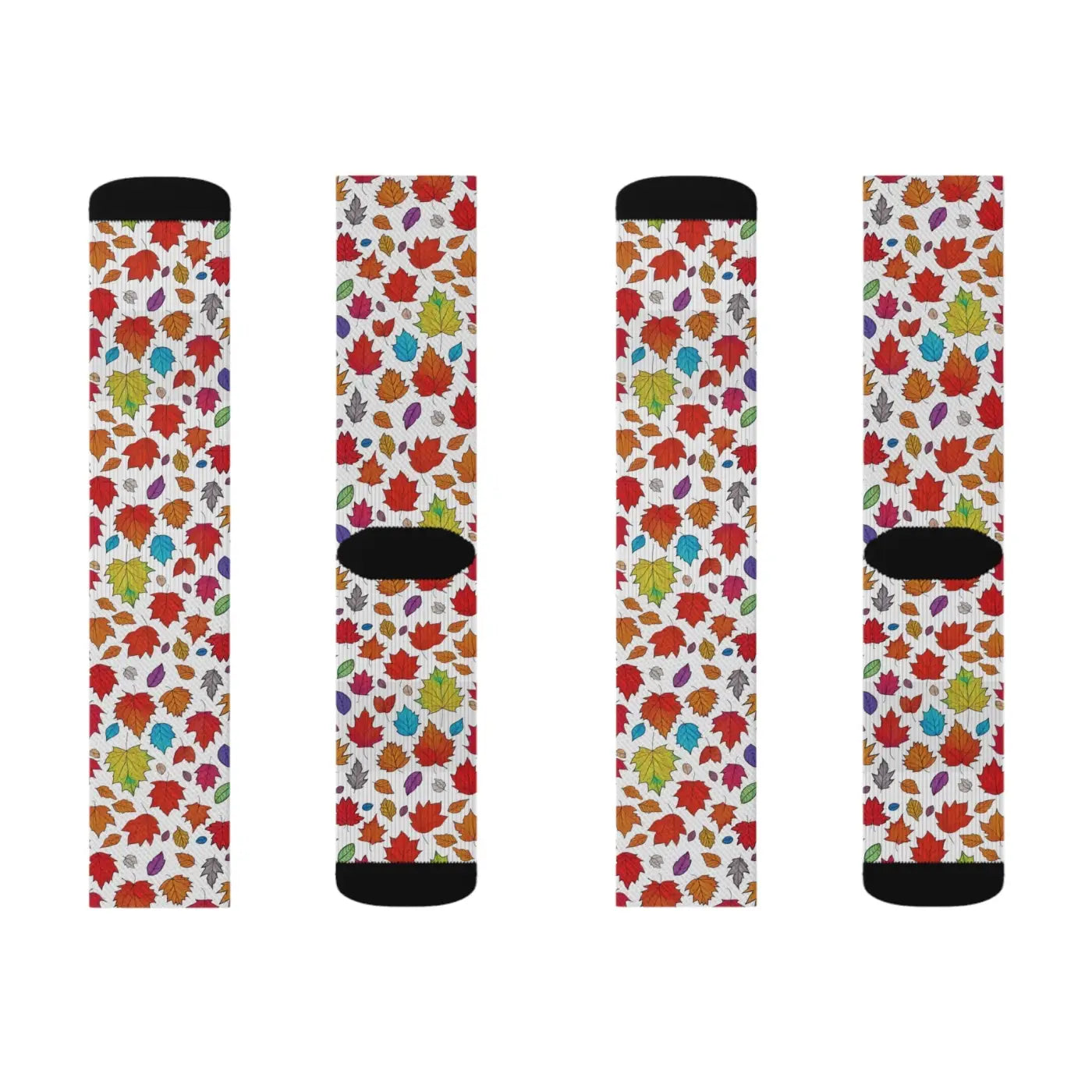 Fall Foliage Sublimation Socks - Cozy Eco-Friendly Gift - DipaliZ