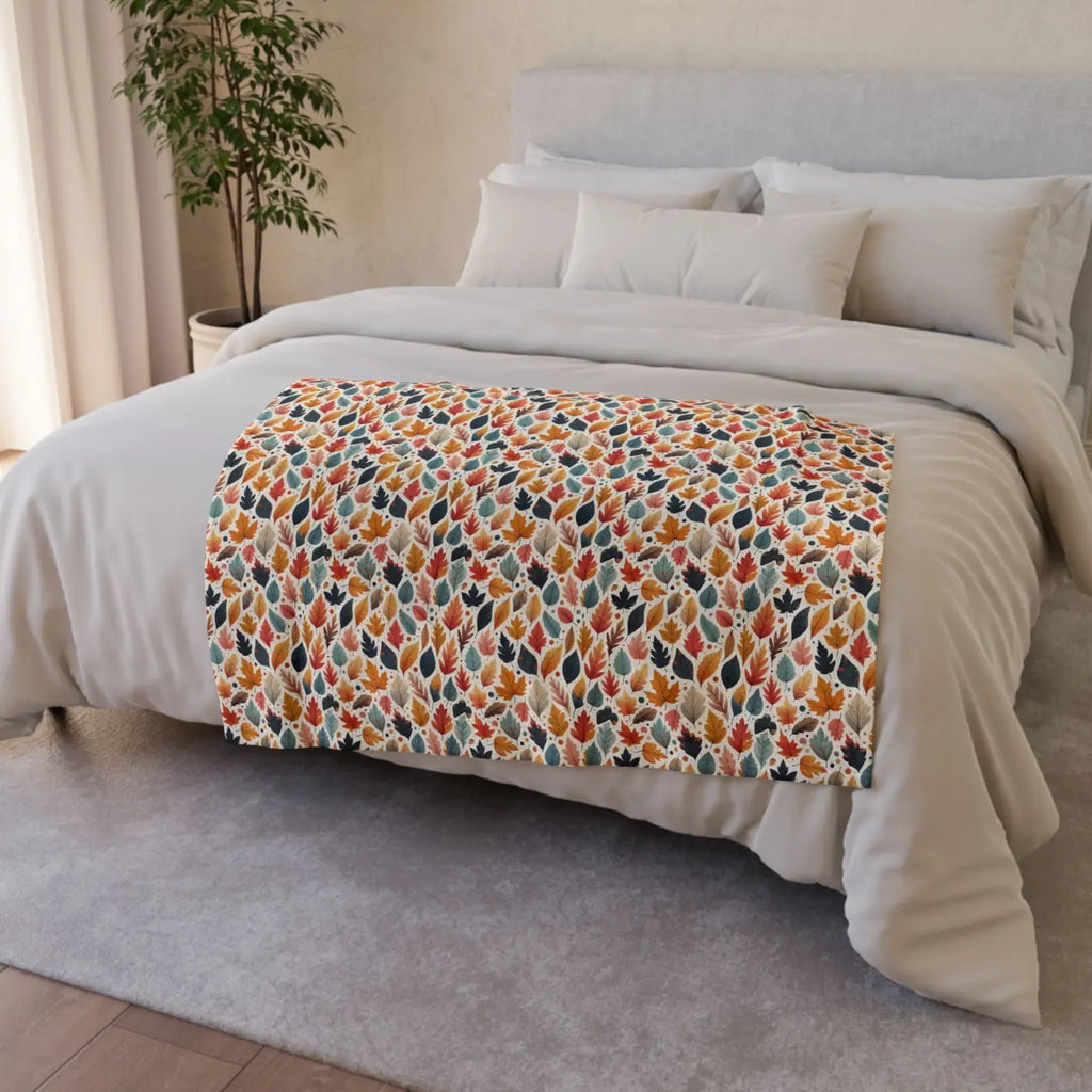 Soft Polyester Blanket - Fall Leaves Pattern - DipaliZ