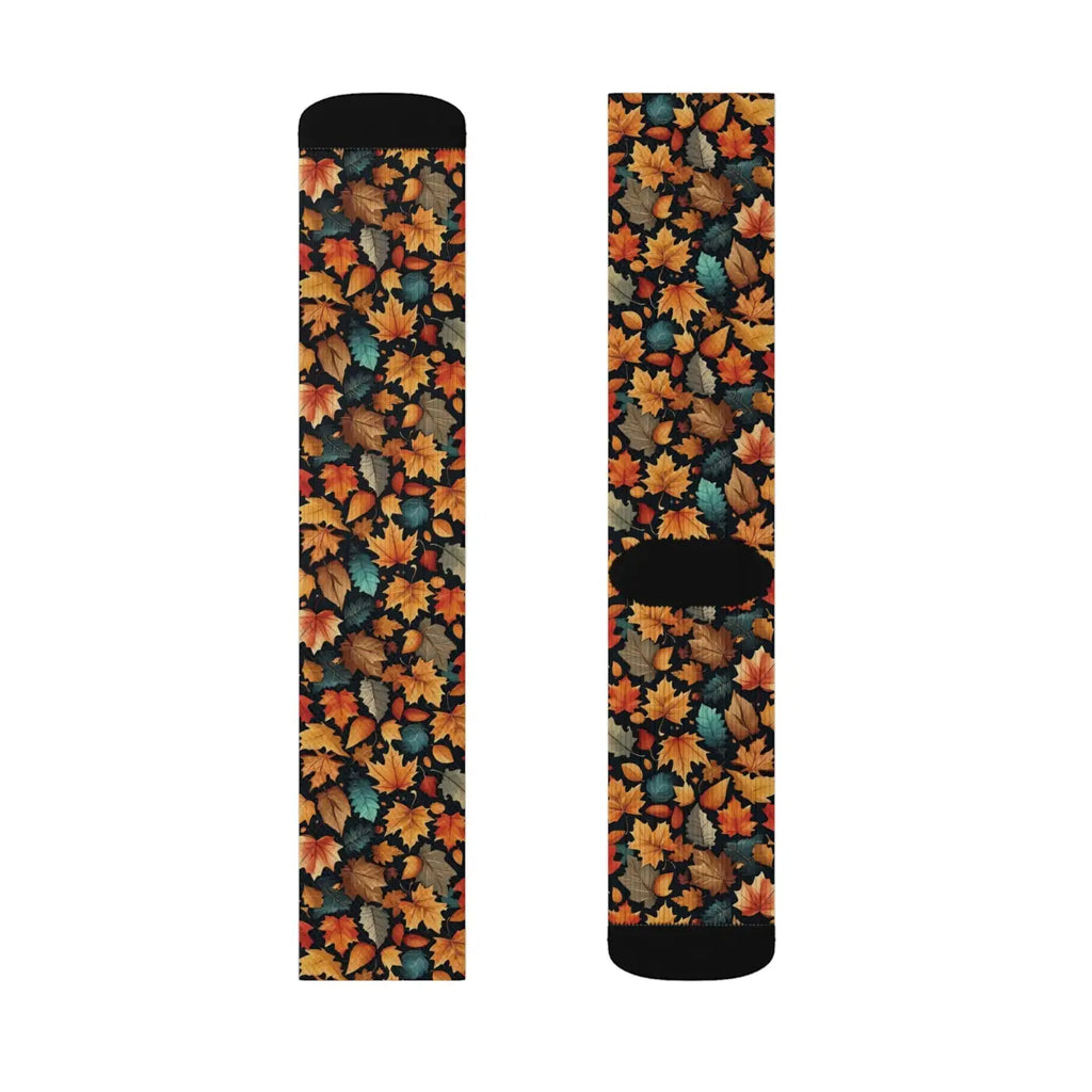 Fall Leaves Pattern Socks - Cozy Autumn Comfort - DipaliZ
