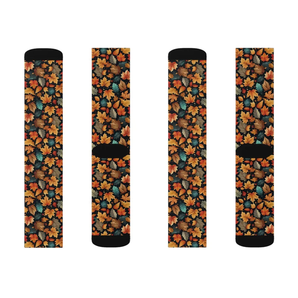 Fall Leaves Pattern Socks - Cozy Autumn Comfort - DipaliZ