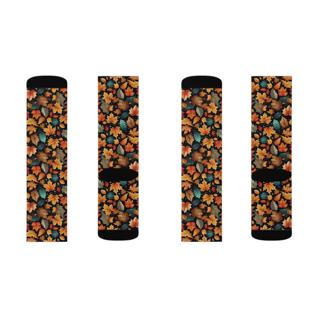 Fall Leaves Pattern Socks - Cozy Autumn Comfort - DipaliZ