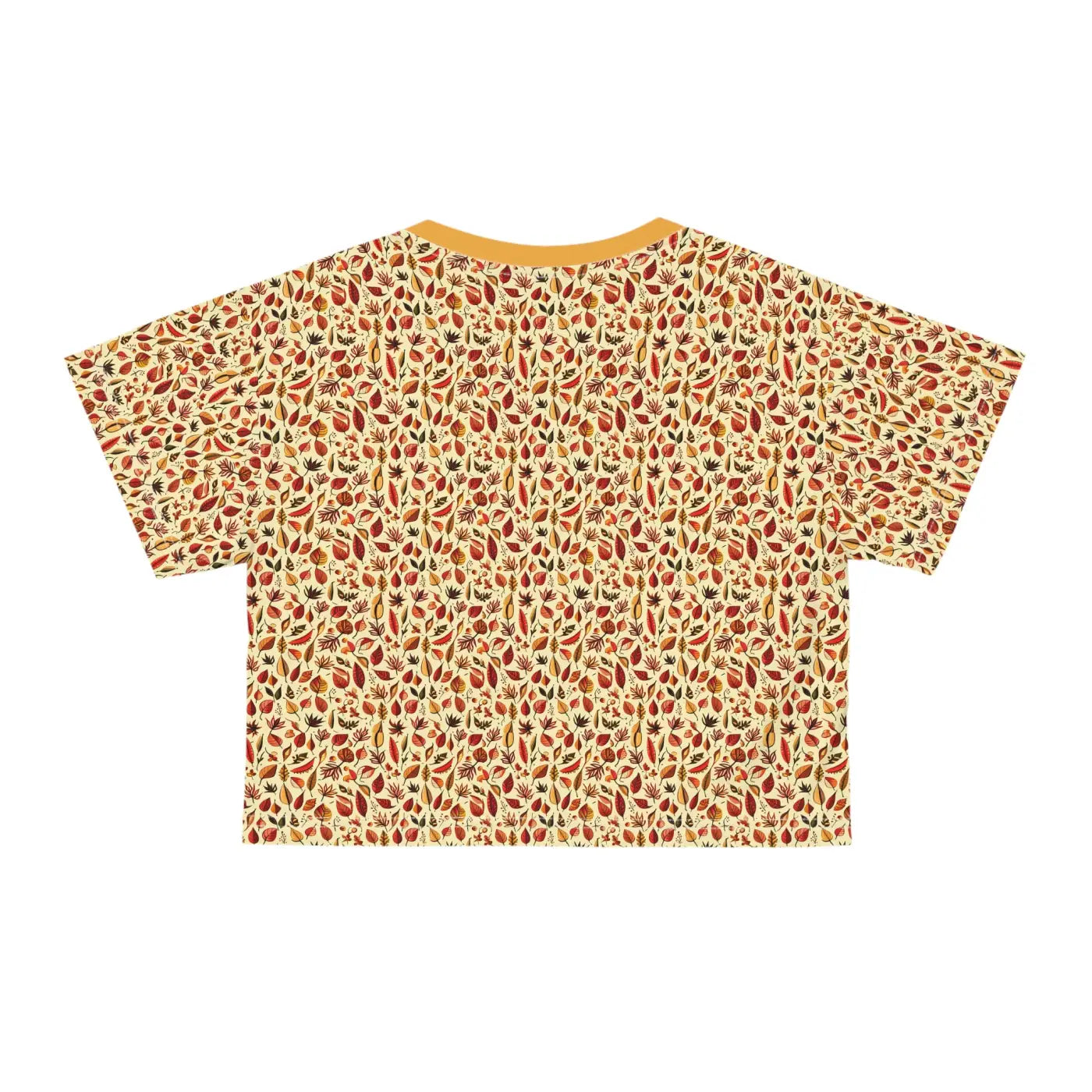 Fall Leaves Pattern AOP Crop Tee - Autumn Vibes - DipaliZ