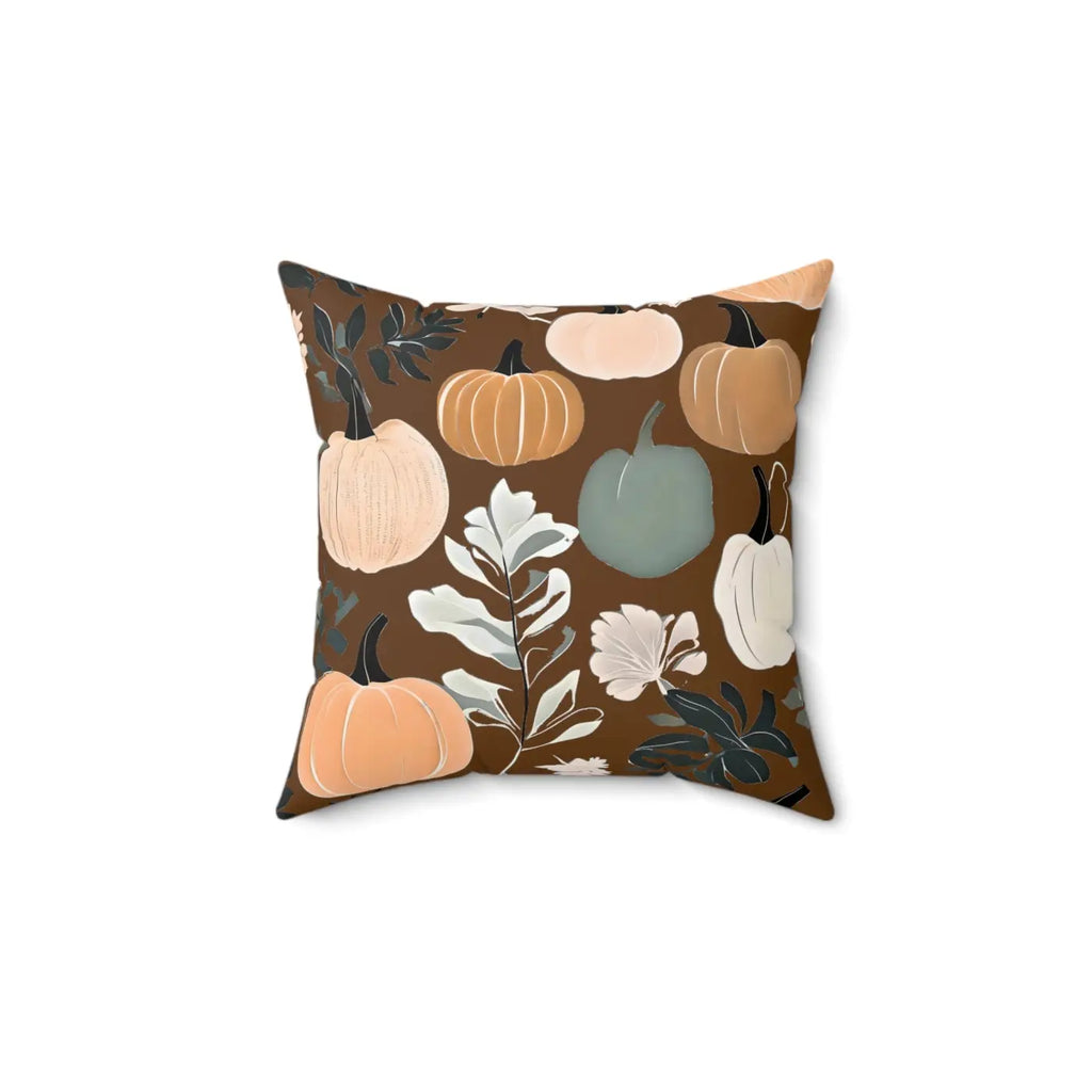 Cozy Fall Season Pumpkins Pillow - Spun Polyester Square - DipaliZ