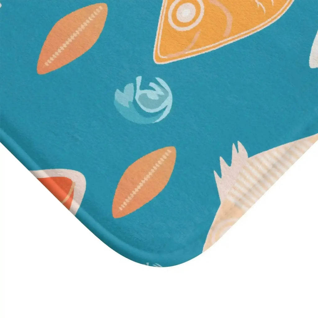 Fish Pattern Bath Mat - Soft Aquatic Bathroom Decor - DipaliZ