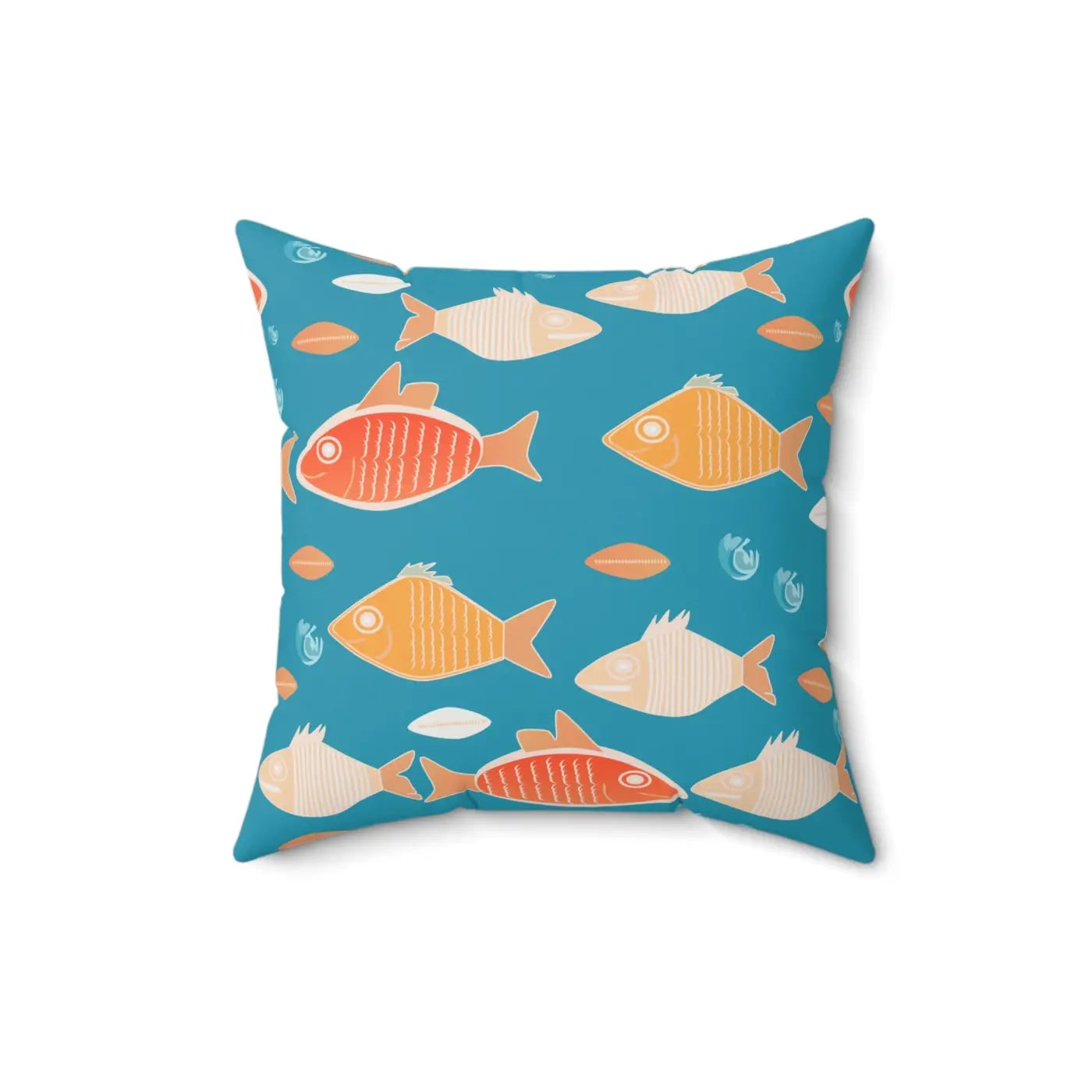 Fishes Pattern Polyester Square Pillow - Vibrant Home Decor - DipaliZ