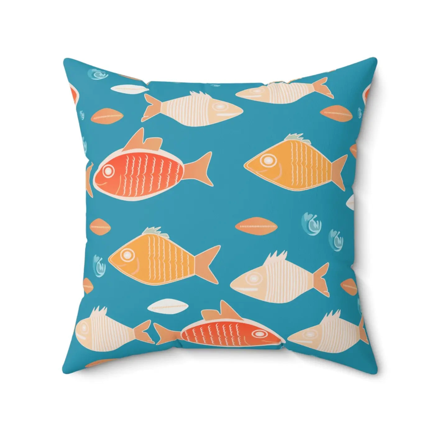 Fishes Pattern Polyester Square Pillow - Vibrant Home Decor - DipaliZ