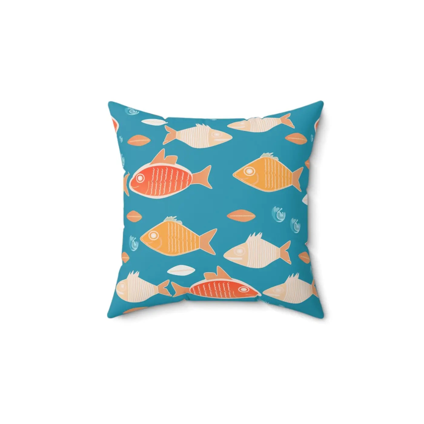 Fishes Pattern Polyester Square Pillow - Vibrant Home Decor - DipaliZ