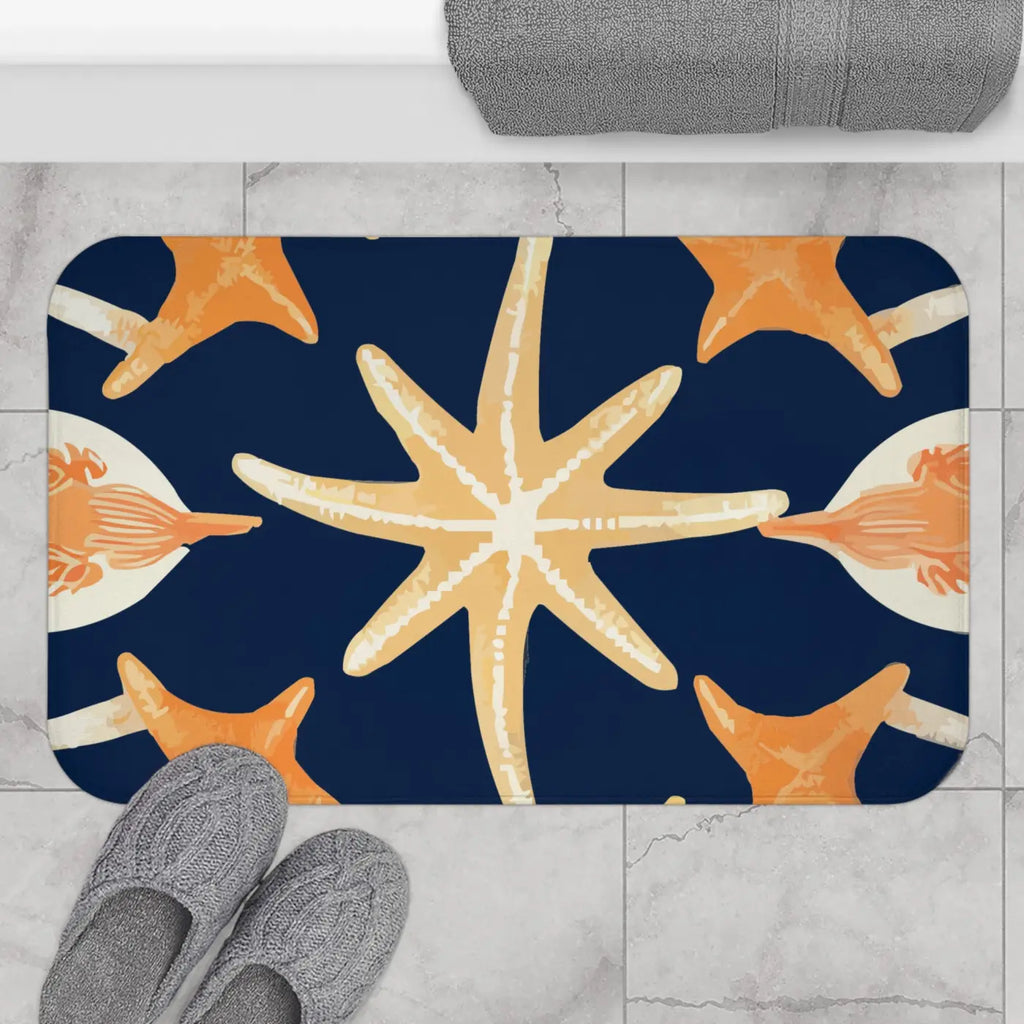 Star Fish Bath Mat - Coastal Ocean Vibes Design - DipaliZ