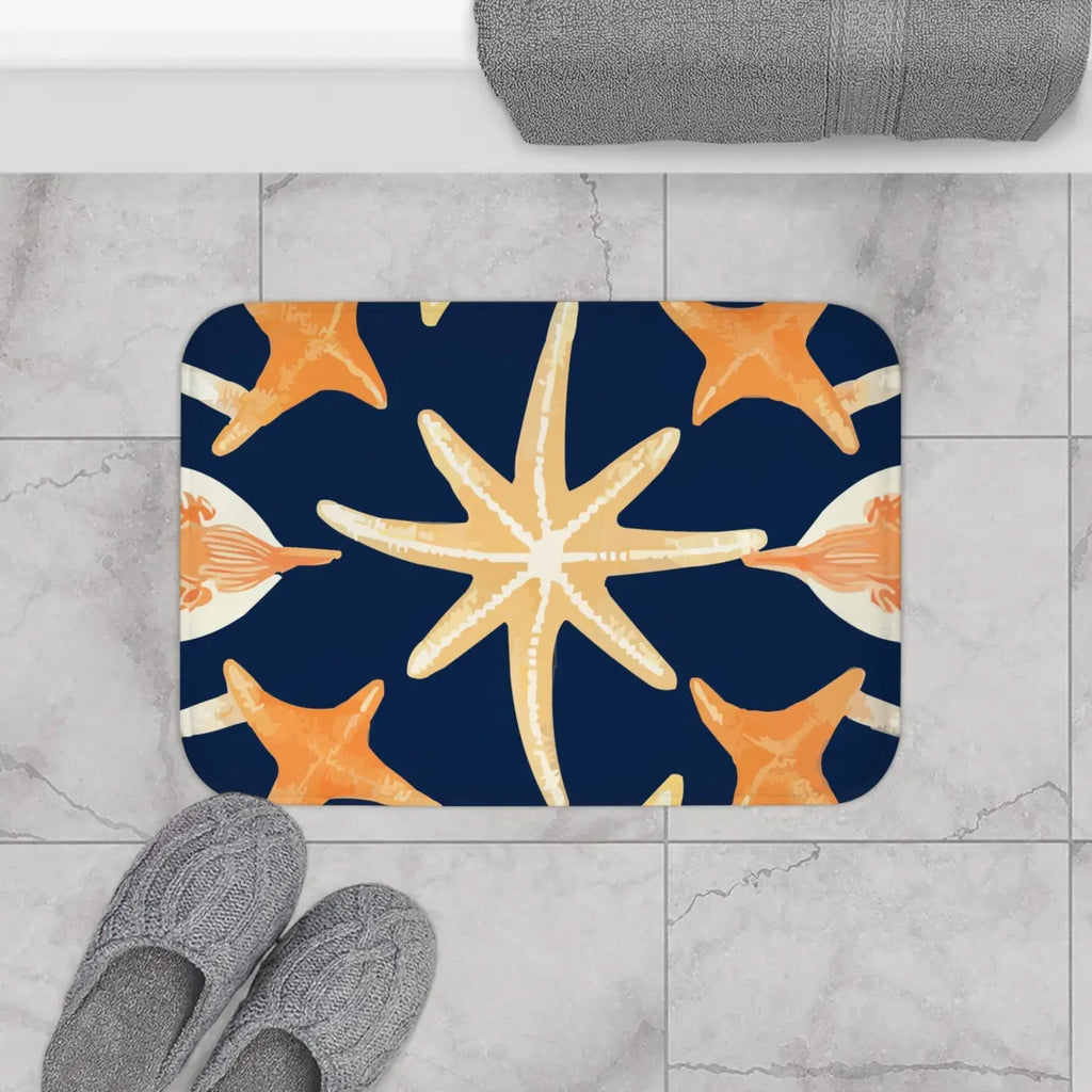 Star Fish Bath Mat - Coastal Ocean Vibes Design - DipaliZ