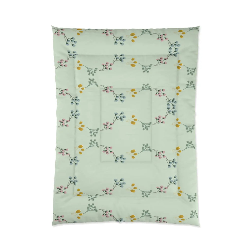 Floral Green Comforter - Soft Polyester Bedding - DipaliZ