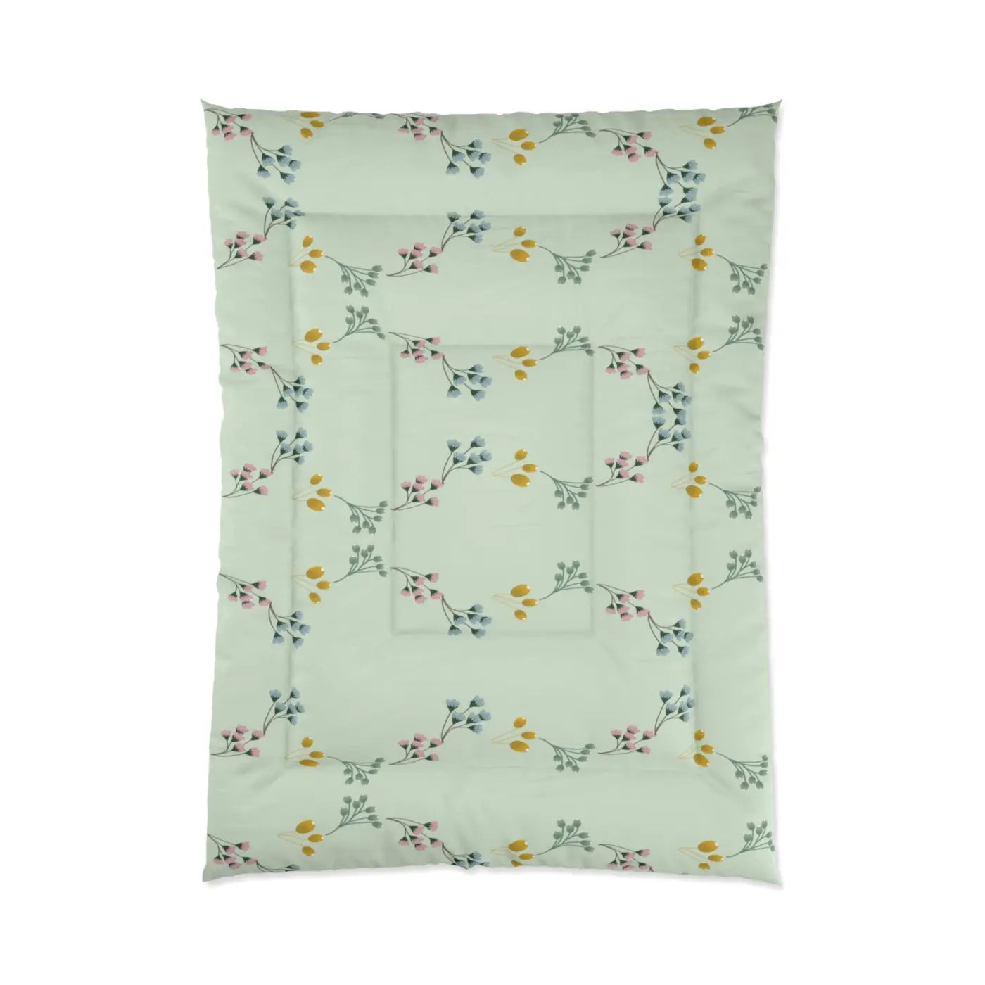 Floral Green Comforter - Soft Polyester Bedding - DipaliZ