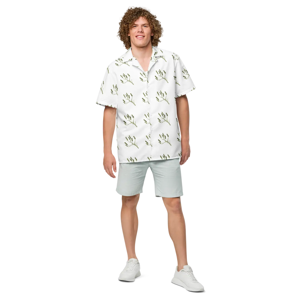 Unisex Button Shirt - Flora Graphics Eco Summer - DipaliZ