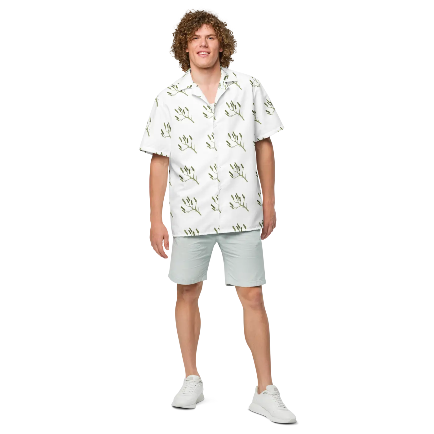 Unisex Button Shirt - Flora Graphics Eco Summer - DipaliZ