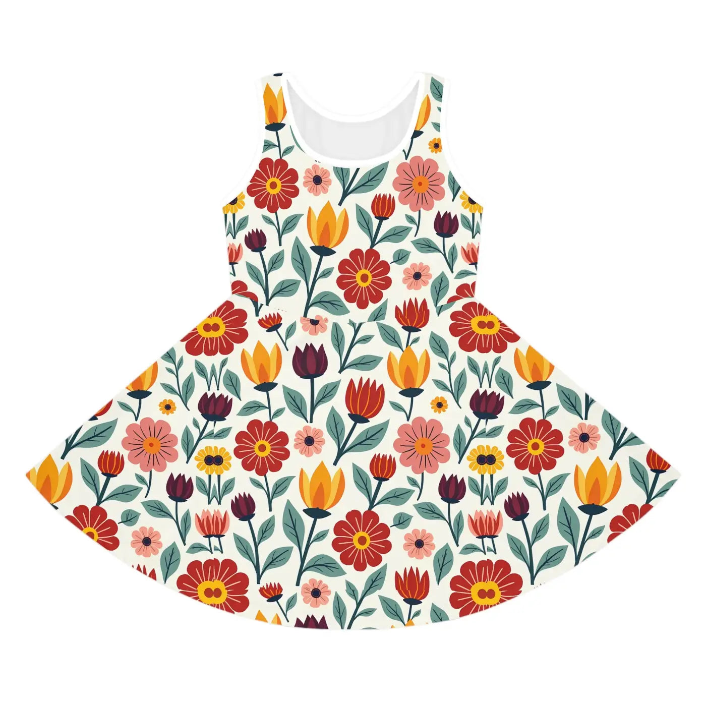 Floral Girls Sleeveless Sundress - Summer Ready Style - DipaliZ