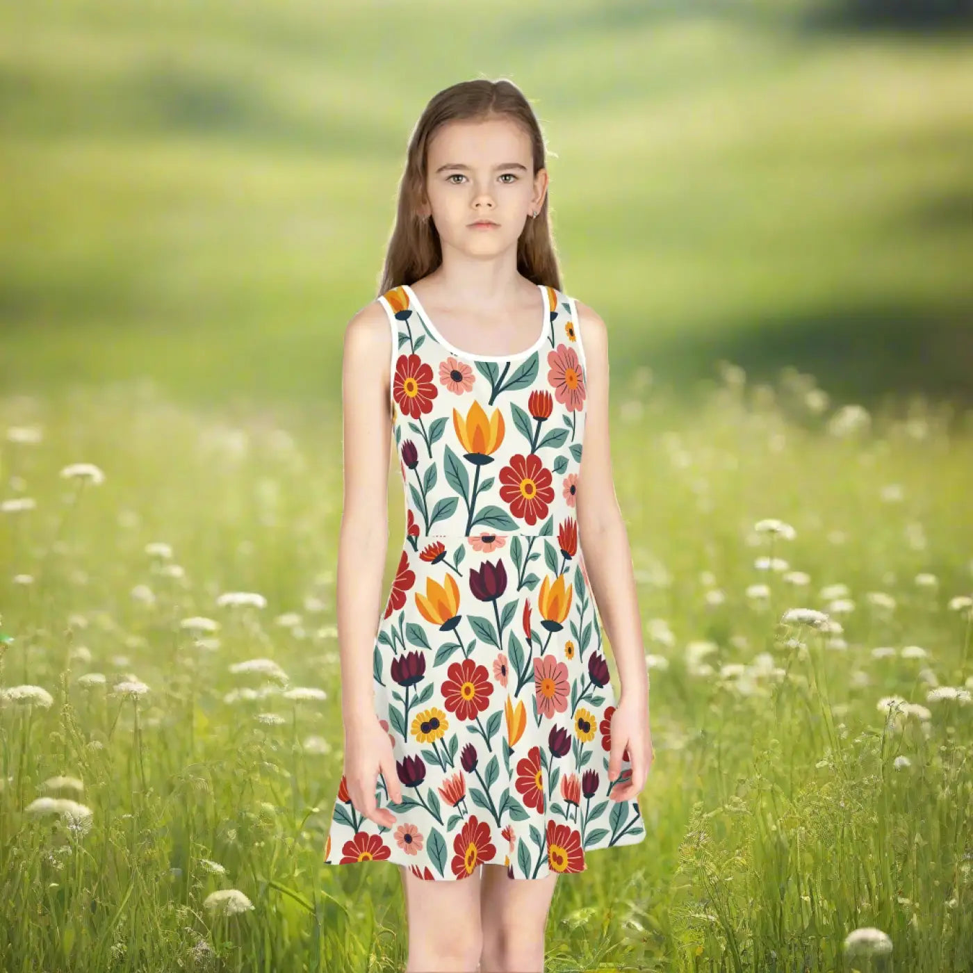 Floral Girls Sleeveless Sundress - Summer Ready Style - DipaliZ