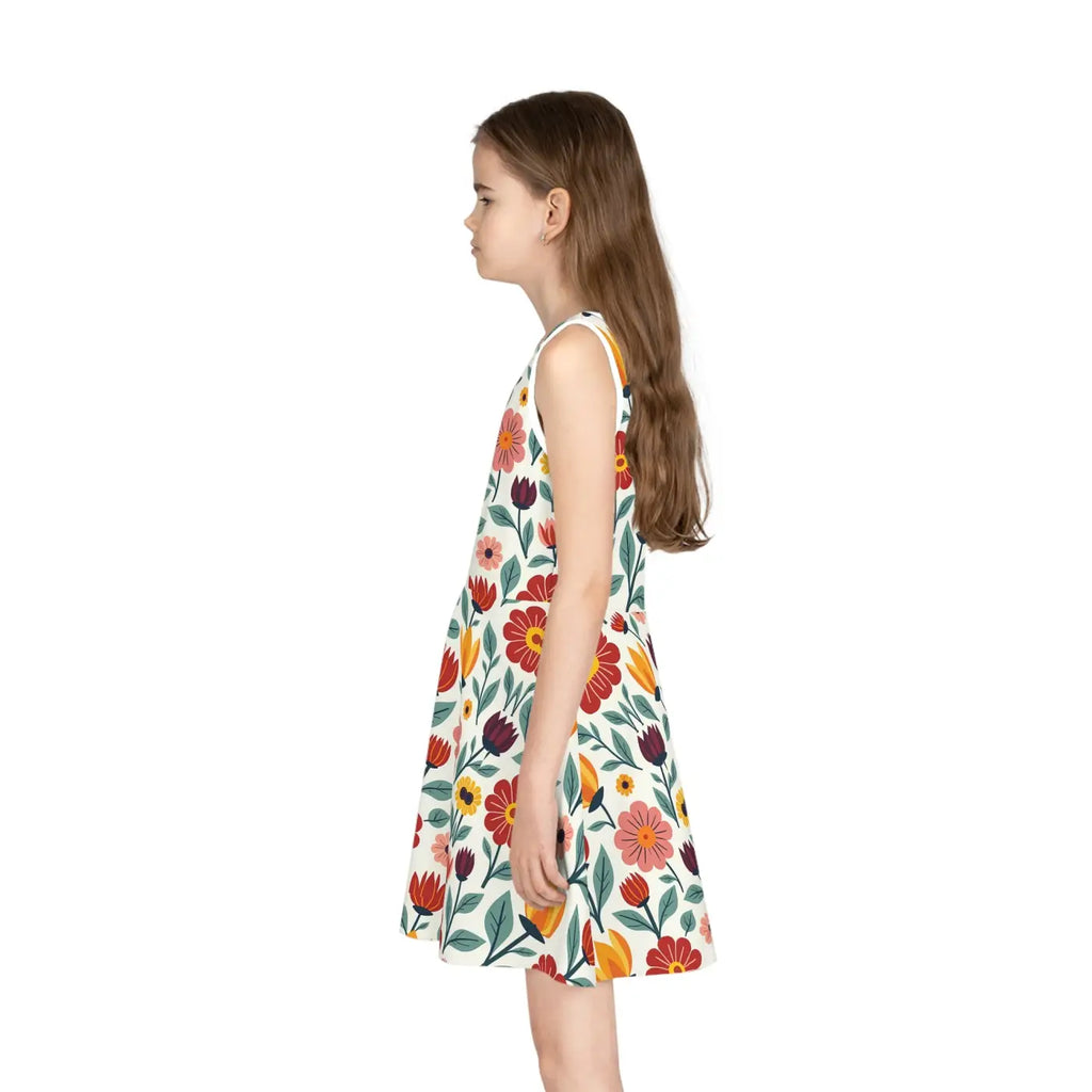Floral Girls Sleeveless Sundress - Summer Ready Style - DipaliZ