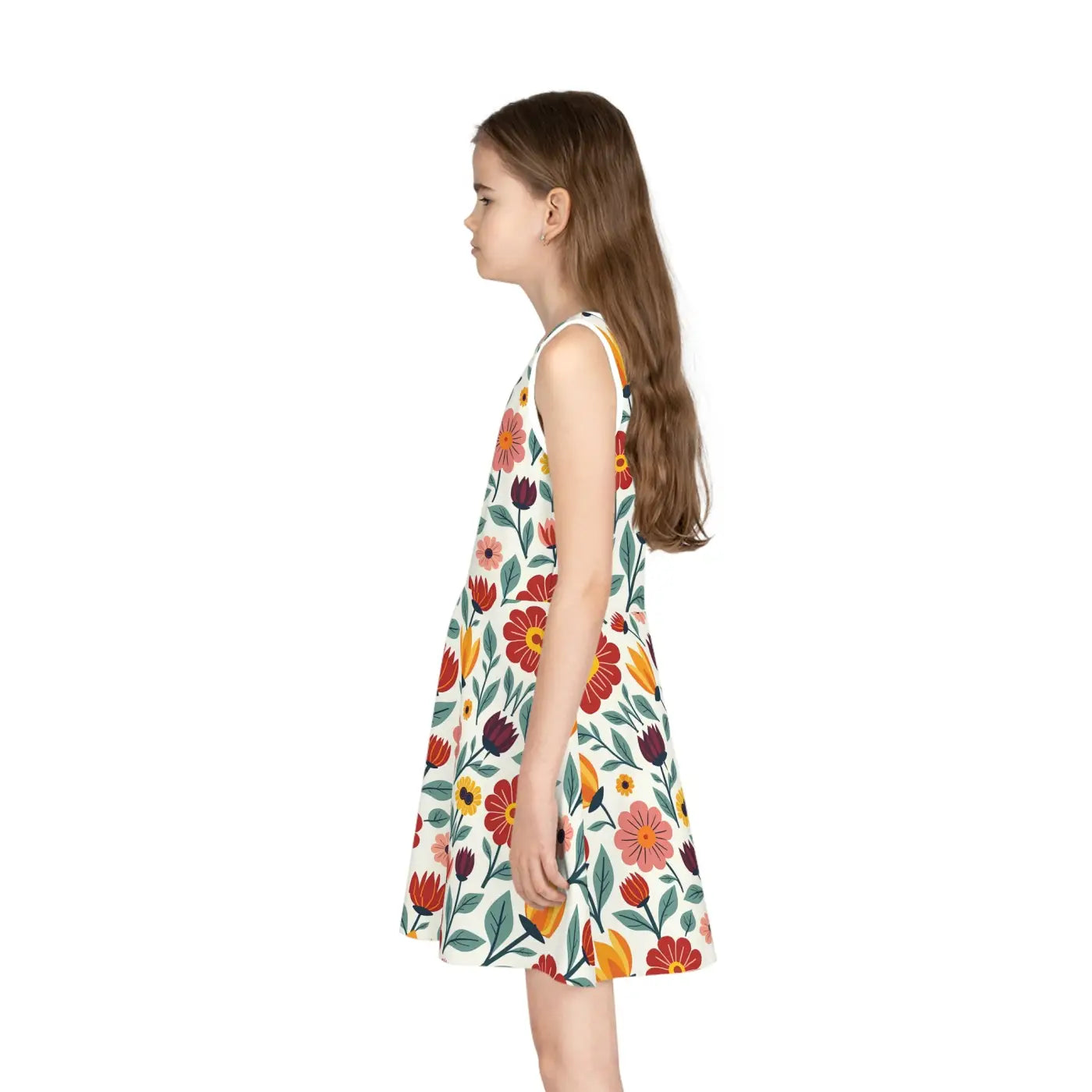 Floral Girls Sleeveless Sundress - Summer Ready Style - DipaliZ
