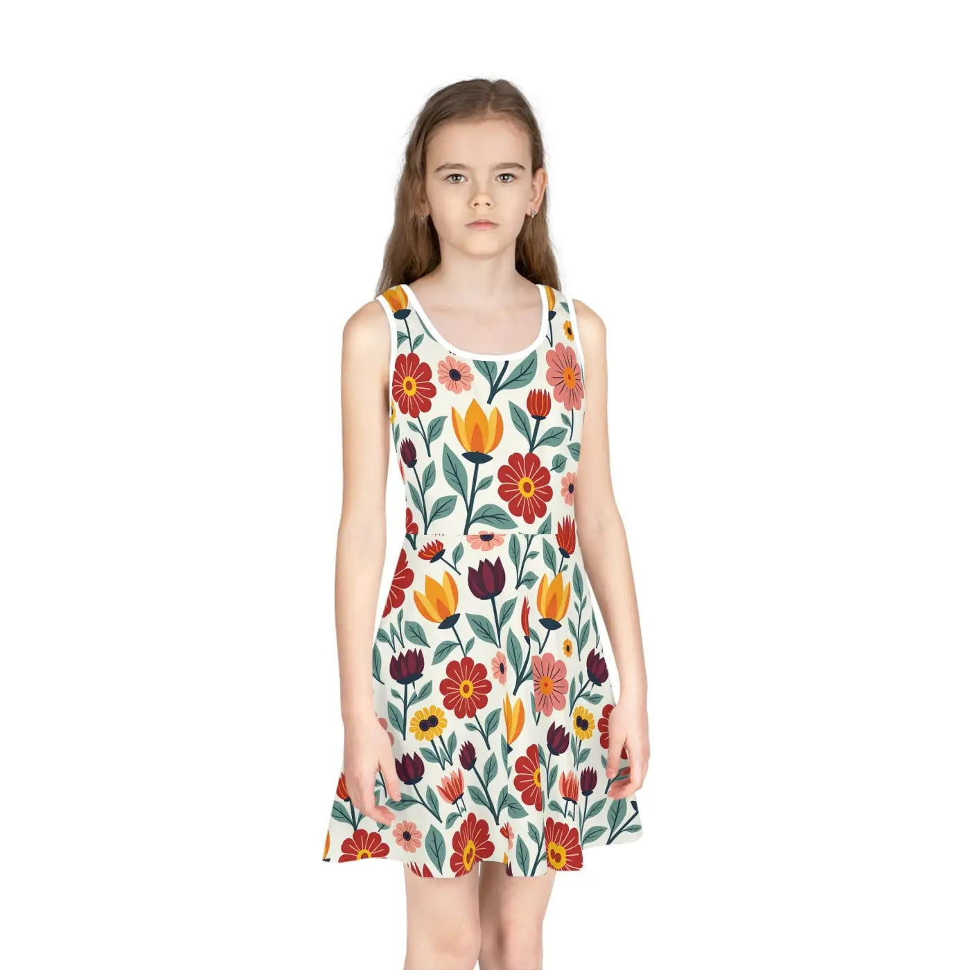 Floral Girls Sleeveless Sundress - Summer Ready Style - DipaliZ