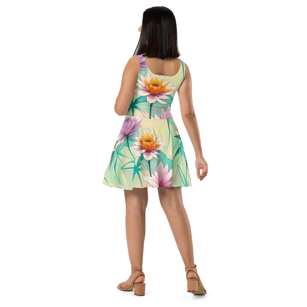 Floral Skater Dress - Flared Feminine Fit - DipaliZ