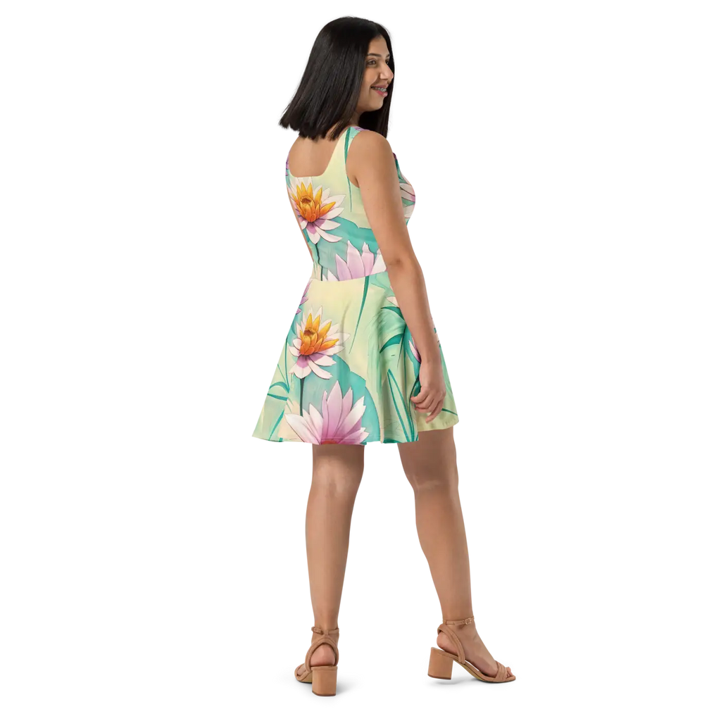 Floral Skater Dress - Flared Feminine Fit - DipaliZ