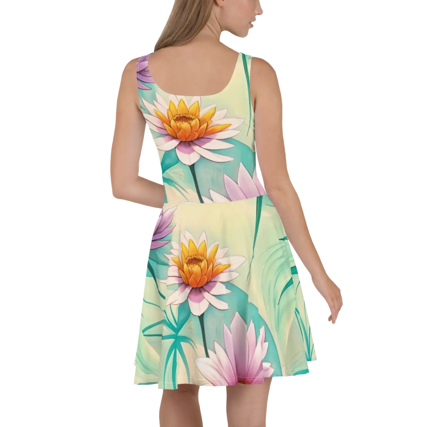 Floral Skater Dress - Flared Feminine Fit - DipaliZ