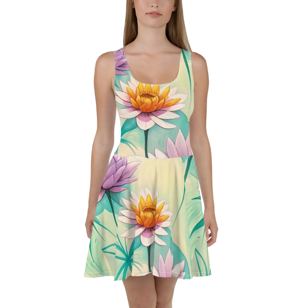 Floral Skater Dress - Flared Feminine Fit - DipaliZ