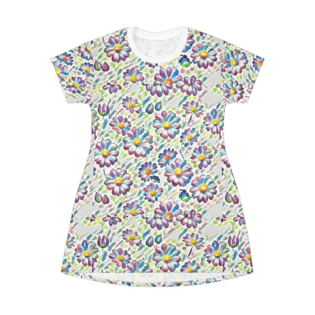 Floral Shirt Dress - Bold Print Pattern Style - DipaliZ