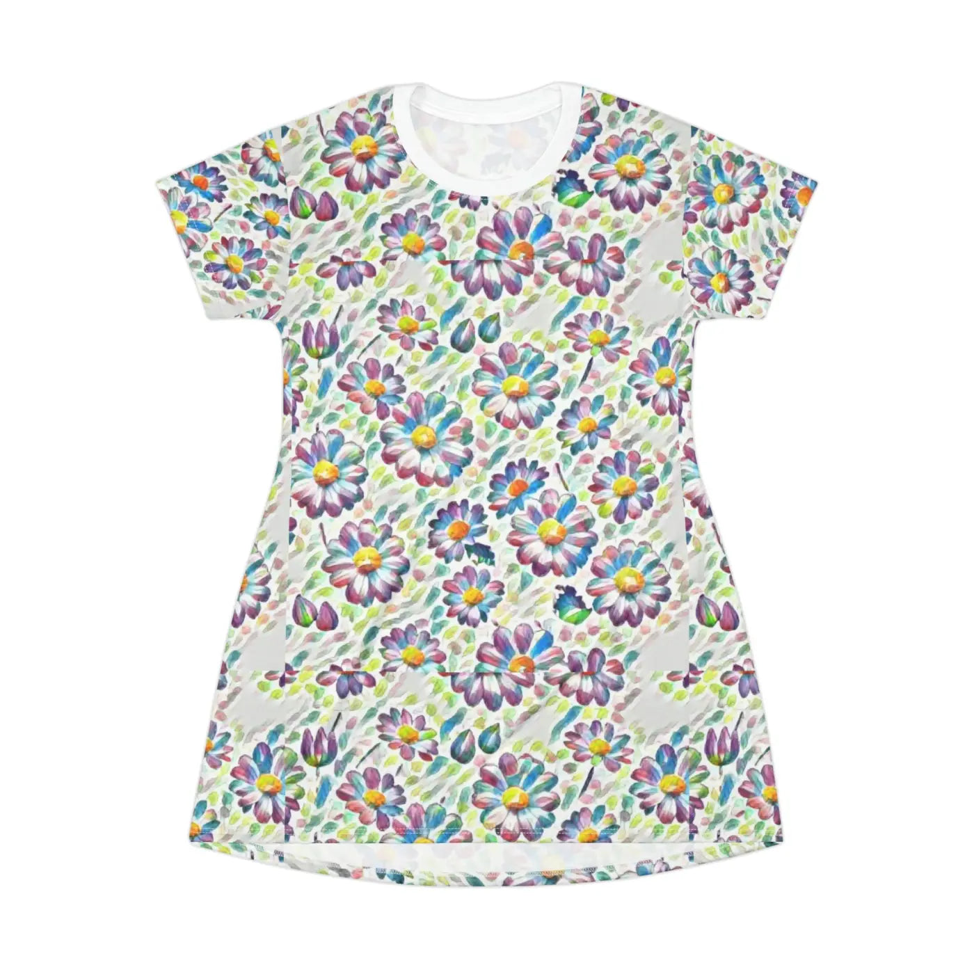 Floral Shirt Dress - Bold Print Pattern Style - DipaliZ