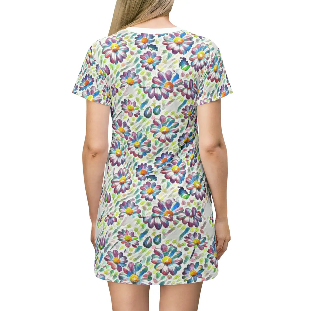 Floral Shirt Dress - Bold Print Pattern Style - DipaliZ