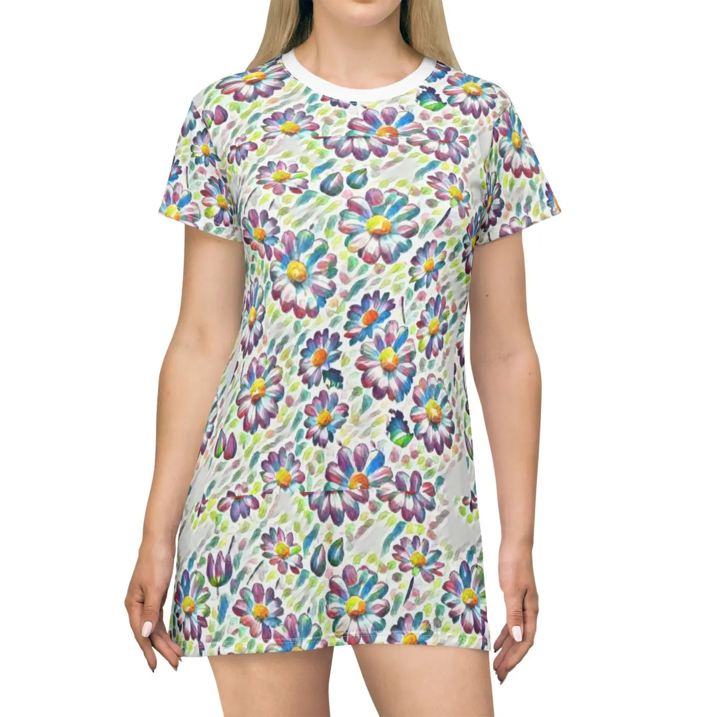 Floral Shirt Dress - Bold Print Pattern Style - DipaliZ