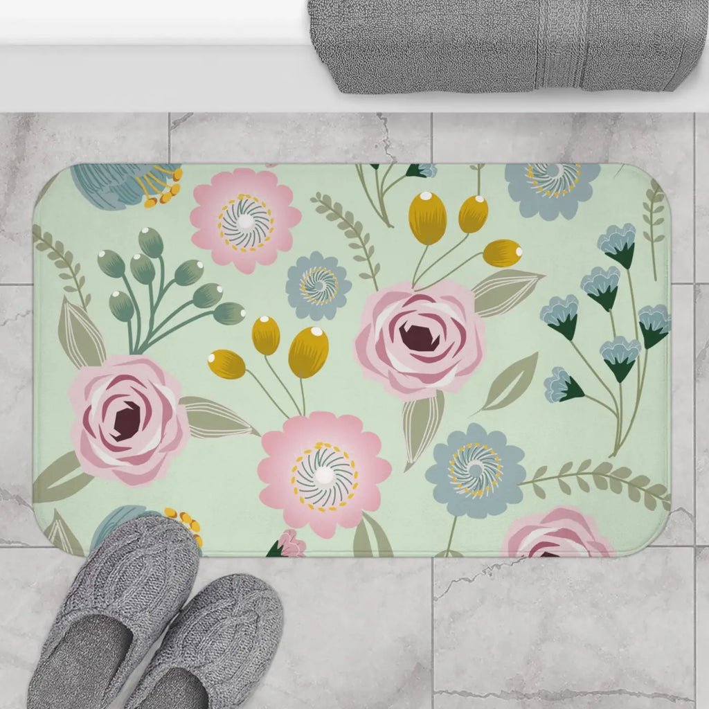 Floral Pattern Bath Mat - Cozy Eco-Friendly Gifts - DipaliZ