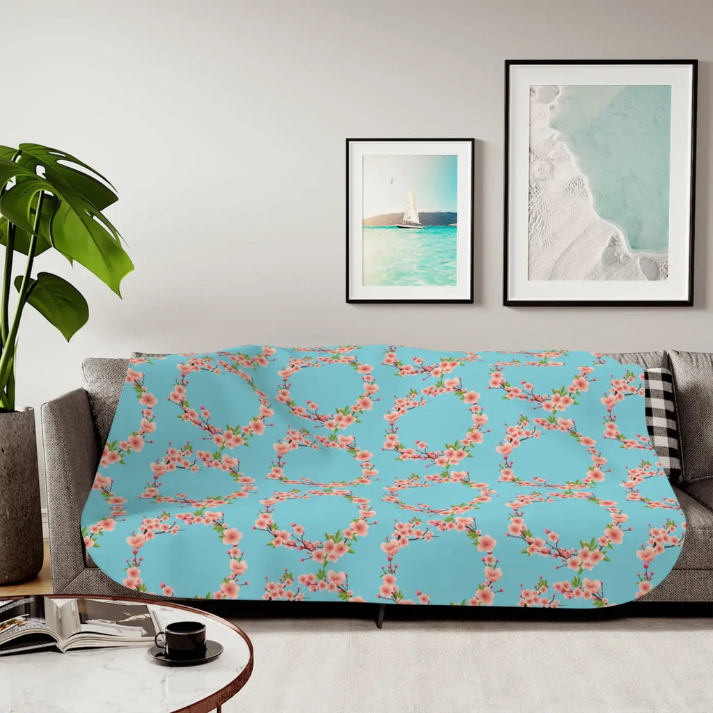 Floral Sherpa Blanket - Two Colors Available - DipaliZ