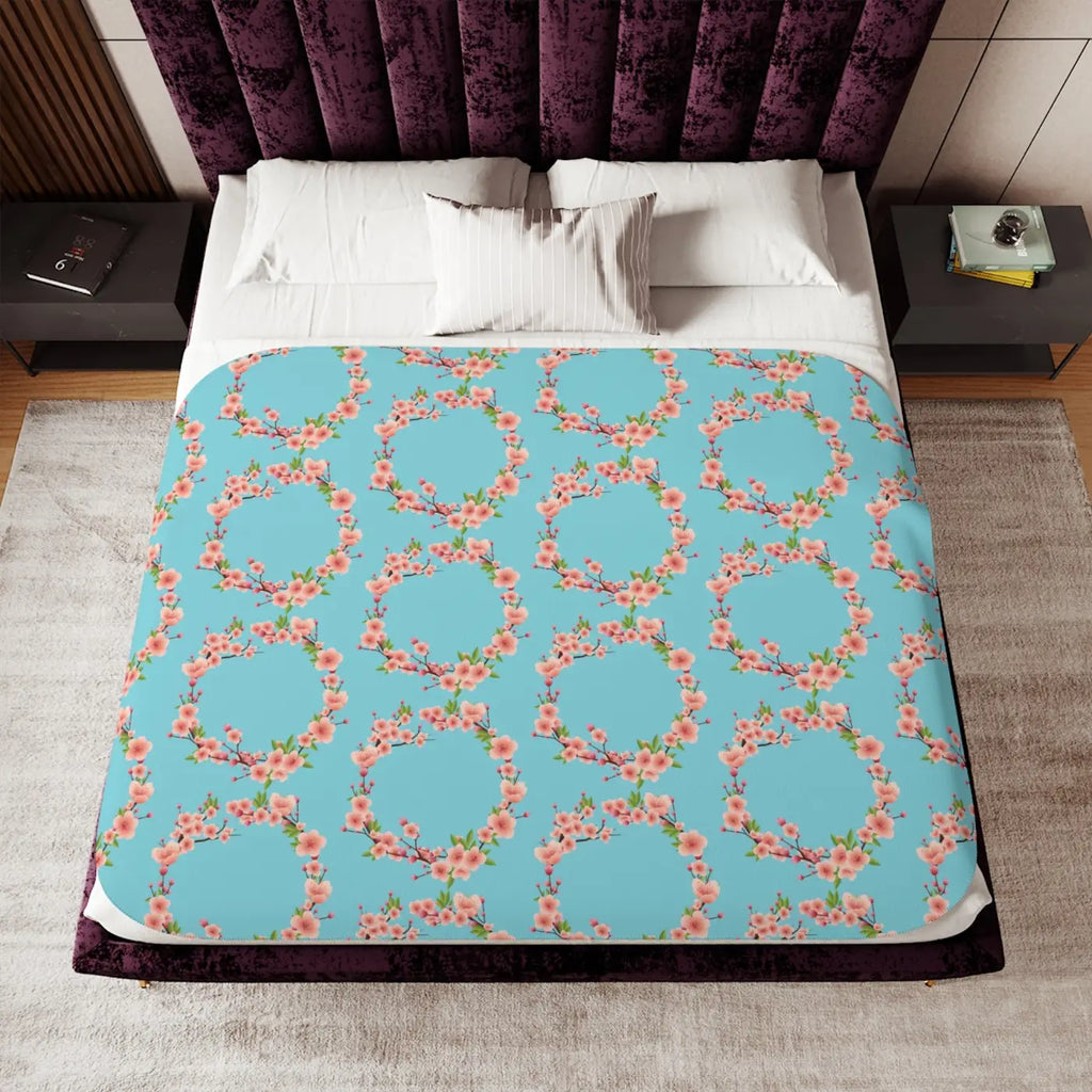 Floral Sherpa Blanket - Two Colors Available - DipaliZ